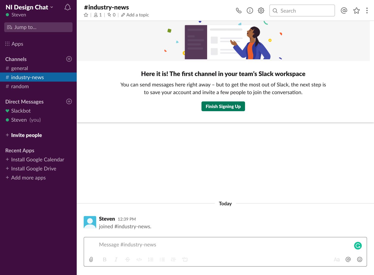 Slack setup